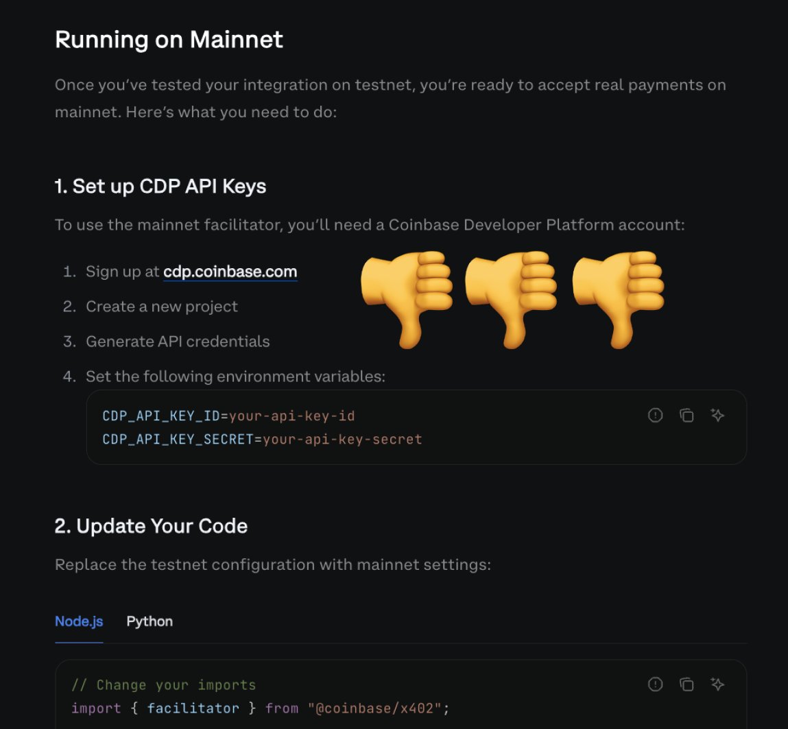 Developer integrating app backend with X402 facilitator node for decentralized crypto payments